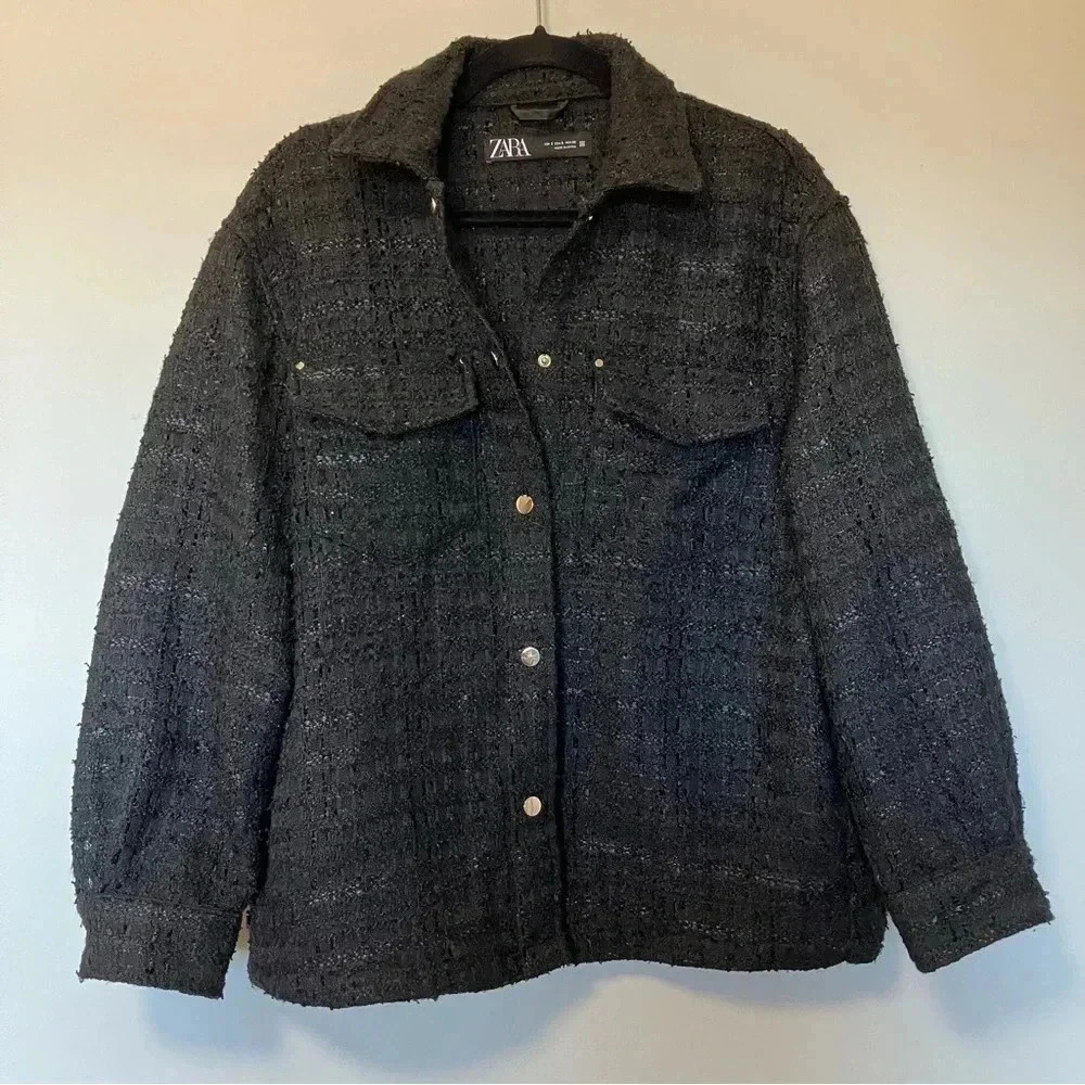 Zara  tweed black gold shaket